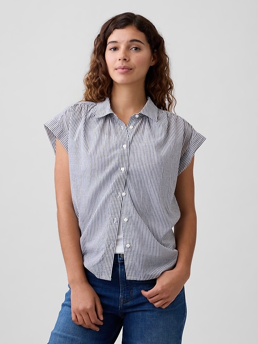 Image number 1 showing, Oversized Voile Shirt