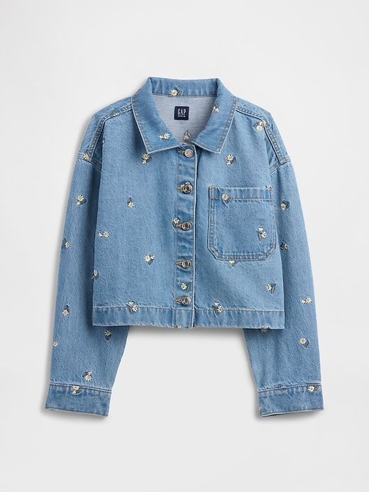 Image number 1 showing, Kids Relaxed Embroidered Denim Jacket