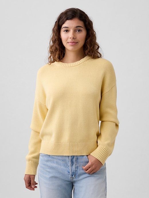 Image number 1 showing, Relaxed Cotton Crewneck Sweater