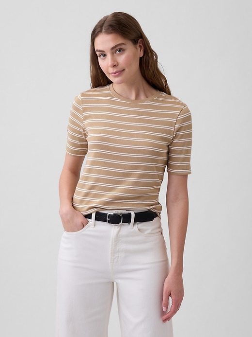 Image number 1 showing, Modern Ribbed Crewneck T-Shirt