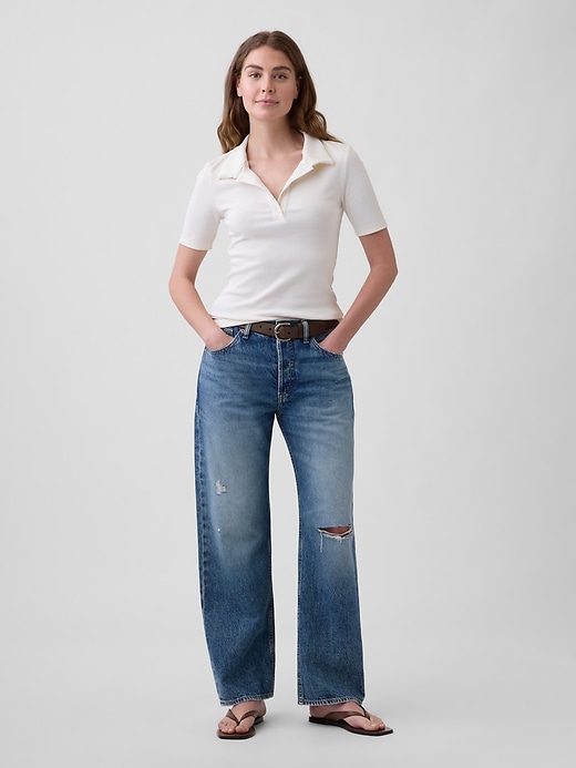 Image number 3 showing, Ribbed Polo Shirt