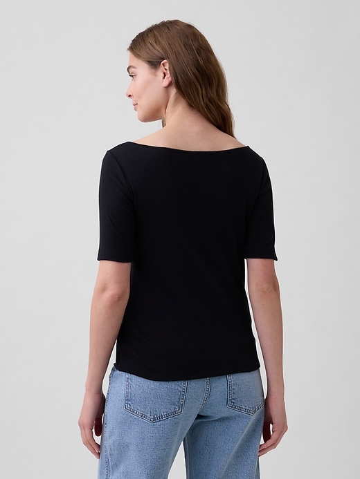 Image number 2 showing, Modern Ribbed Boatneck T-Shirt