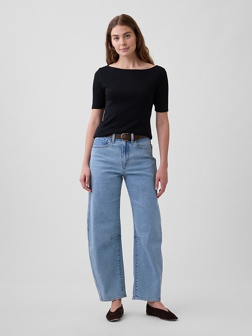 Image number 3 showing, Modern Ribbed Boatneck T-Shirt