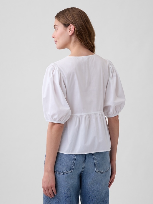 Image number 2 showing, Puff Sleeve Tie-Front Top