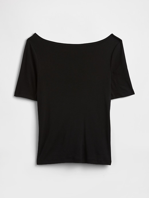 Image number 5 showing, Modern Ribbed Boatneck T-Shirt