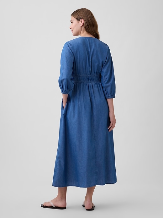 Image number 2 showing, V-Neck Tie-Front Maxi Dress