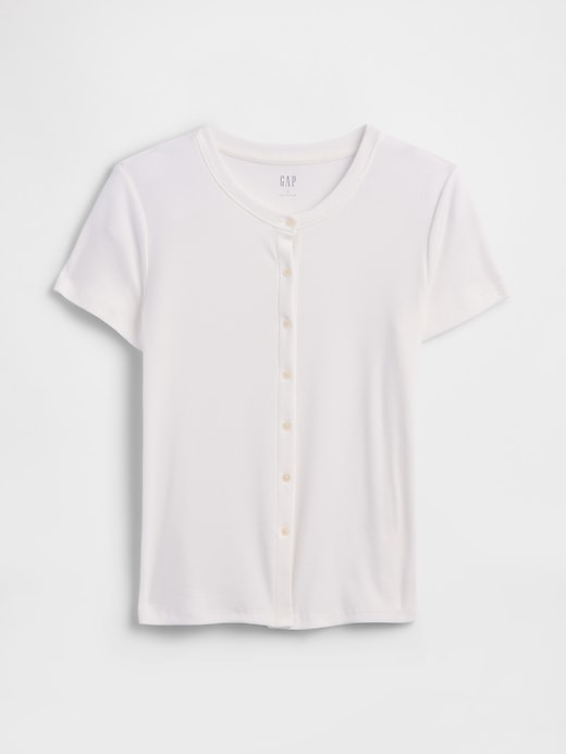 Image number 5 showing, Ribbed Button-Up Top