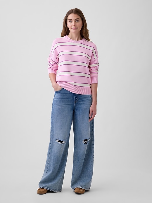 Image number 3 showing, Relaxed Cotton Crewneck Sweater