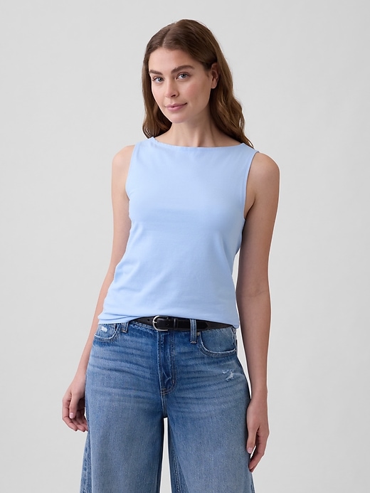 Image number 1 showing, Boatneck Tank Top