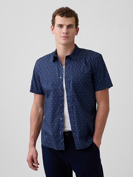 Image number 1 showing, Stretch Poplin Shirt in Standard Fit