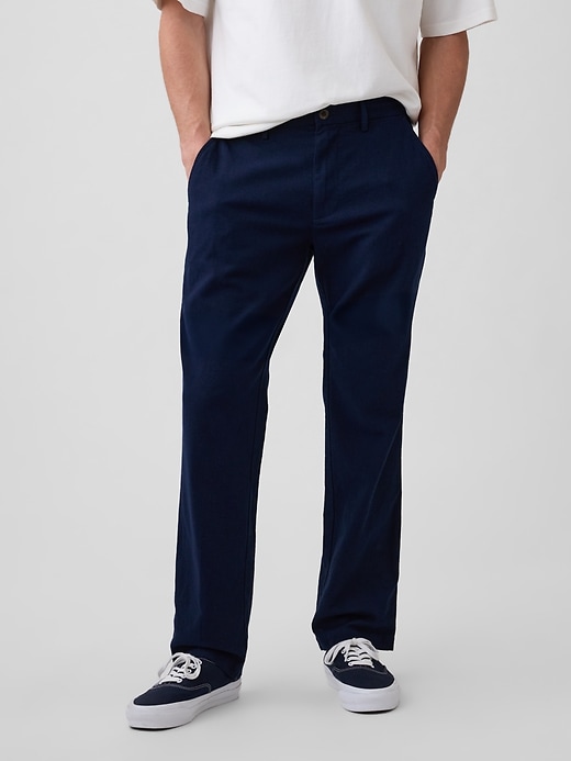 Image number 3 showing, Straight Linen-Blend Pants