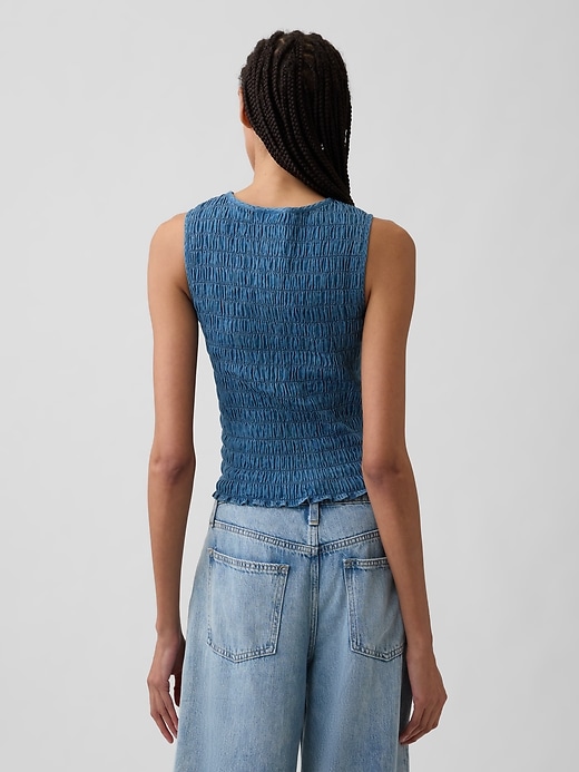 Image number 2 showing, Smocked Sleeveless Boatneck Top