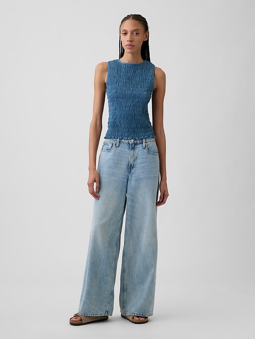 Image number 3 showing, Smocked Sleeveless Boatneck Top