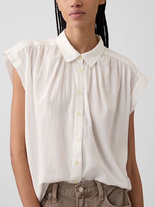 Image number 4 showing, Oversized Voile Shirt