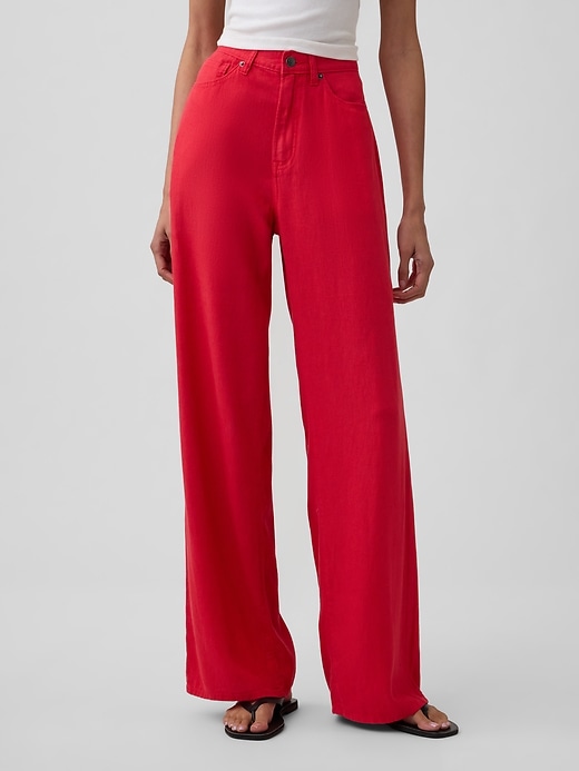 Image number 2 showing, Mid Rise Linen-Blend Wide-Leg Pants