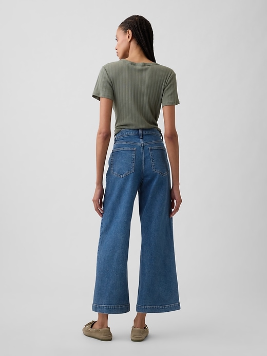 Image number 4 showing, High Rise Wide-Leg Crop Jeans