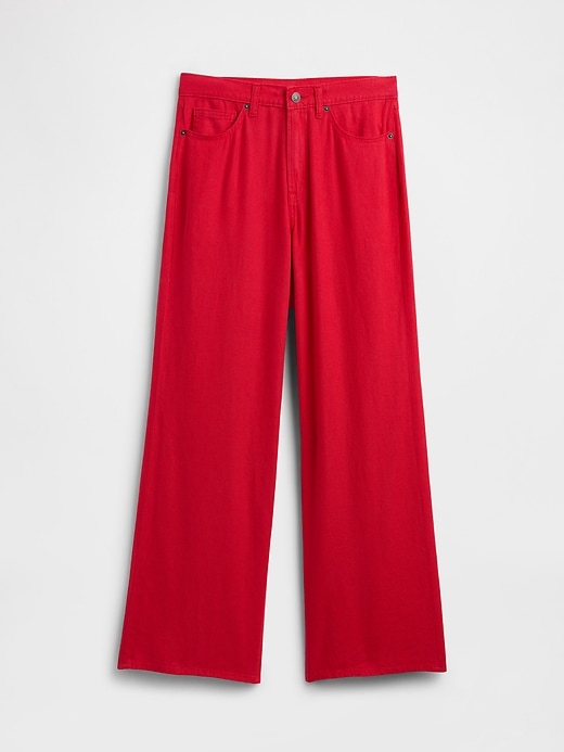 Image number 5 showing, Mid Rise Linen-Blend Wide-Leg Pants