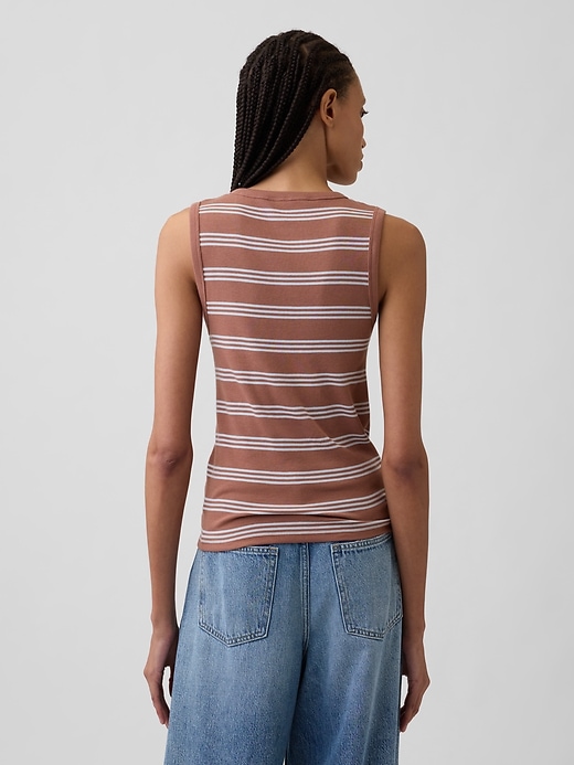 Image number 2 showing, Ribbed Henley Tank Top