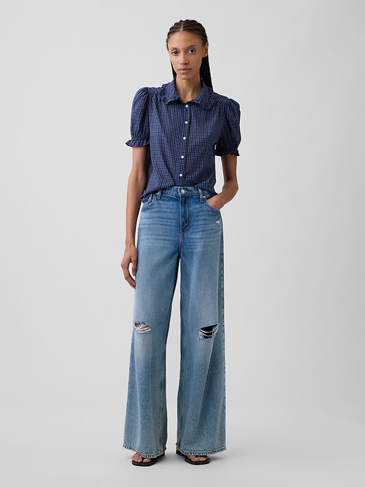 Image number 3 showing, Relaxed Voile Puff Sleeve Top