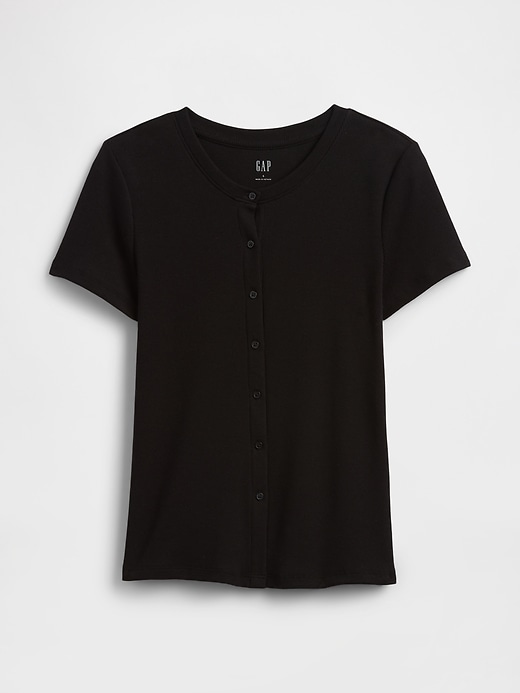 Image number 5 showing, Ribbed Button-Up Top