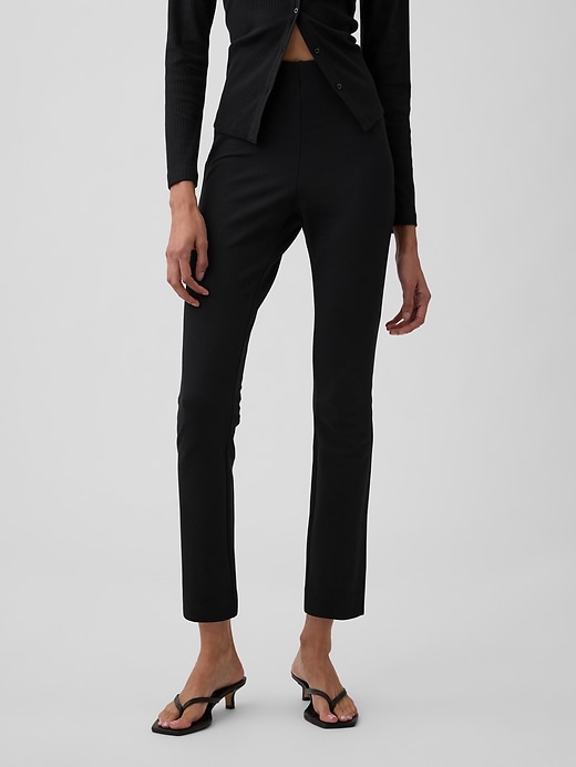 Image number 2 showing, High Rise Crop Pull-On Ponte Pants