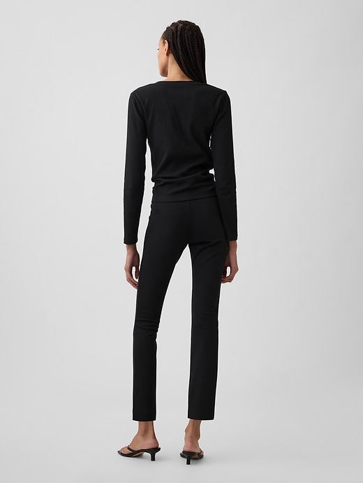 Image number 4 showing, High Rise Crop Pull-On Ponte Pants