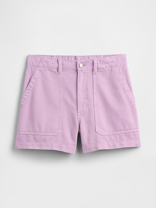 Image number 5 showing, 4" High Rise Denim Utility Shorts