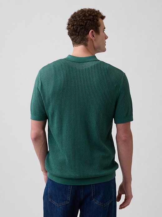 Image number 2 showing, Crochet Sweater Polo Shirt