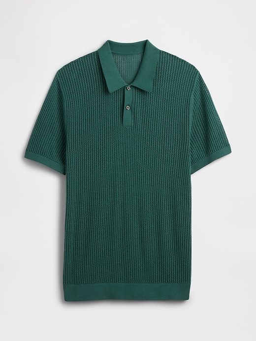 Image number 5 showing, Crochet Sweater Polo Shirt