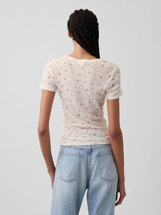 Image number 2 showing, Essential Ribbed Pointelle T-Shirt