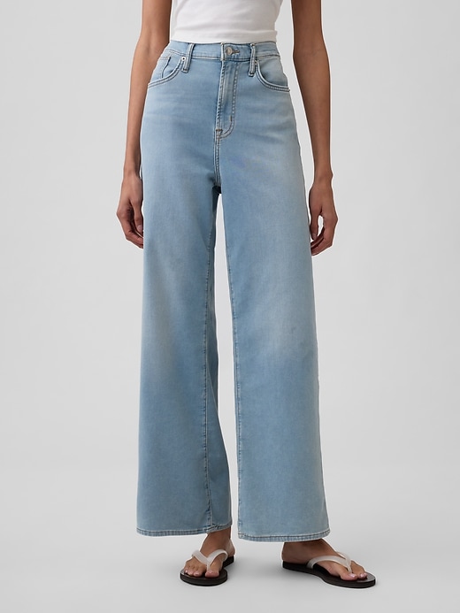 Image number 2 showing, High Rise Wide-Leg Sweatpant Jeans