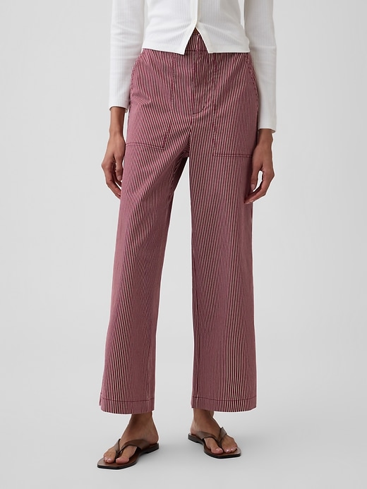 Image number 2 showing, High Rise Easy Wide-Leg Khakis