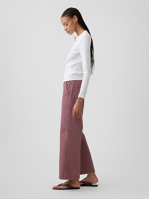 Image number 3 showing, High Rise Easy Wide-Leg Khakis