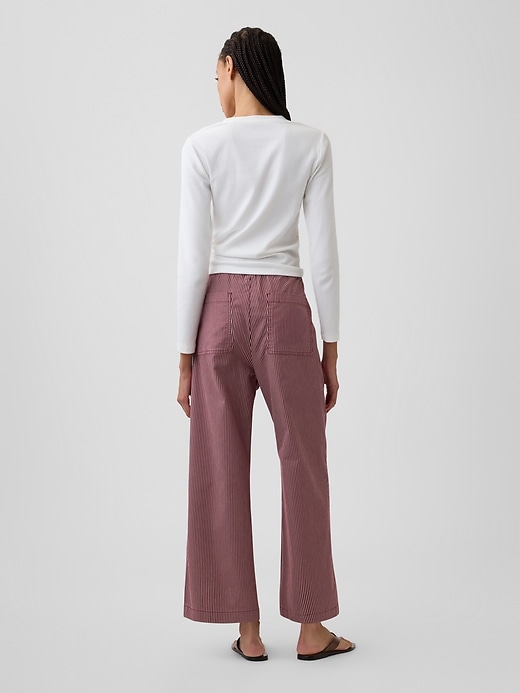 Image number 4 showing, High Rise Easy Wide-Leg Khakis