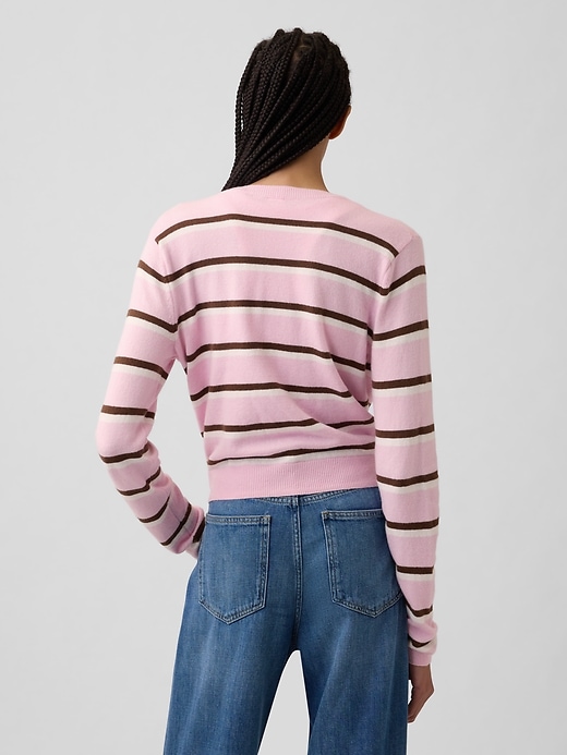 Image number 2 showing, CashSoft Stripe Crewneck Cardigan