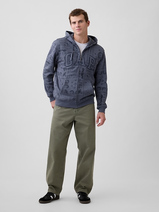 Image number 3 showing, Relaxed Gap Logo Print Zip Hoodie