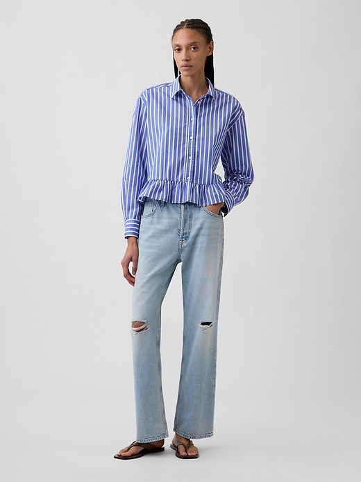 Image number 3 showing, Relaxed Cropped Ruffle Shirt