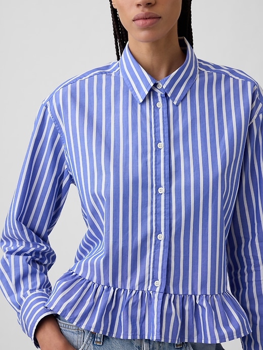 Image number 4 showing, Relaxed Cropped Ruffle Shirt