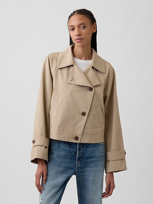 Image number 1 showing, Relaxed Cropped Trench Coat