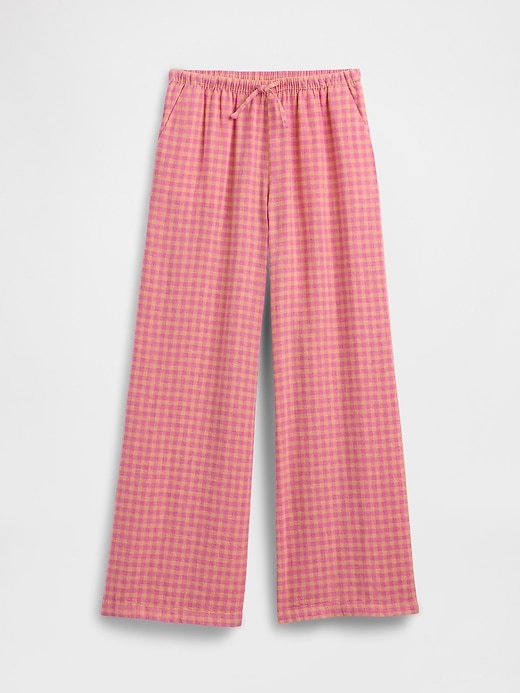 Image number 1 showing, Kids Relaxed Pull-On Wide-Leg Linen-Blend Pants