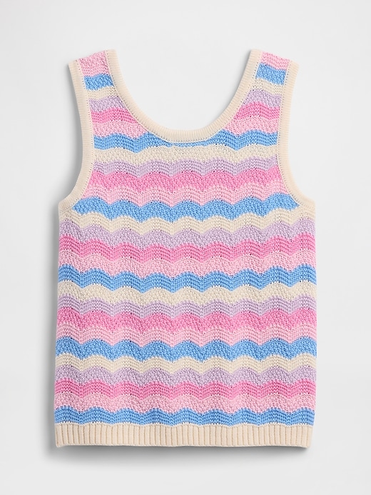 Image number 1 showing, Kids Stripe Crochet Sweater Tank Top