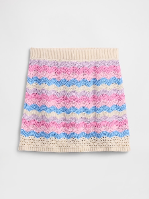 Image number 1 showing, Kids Pull-On Crochet Sweater Skirt