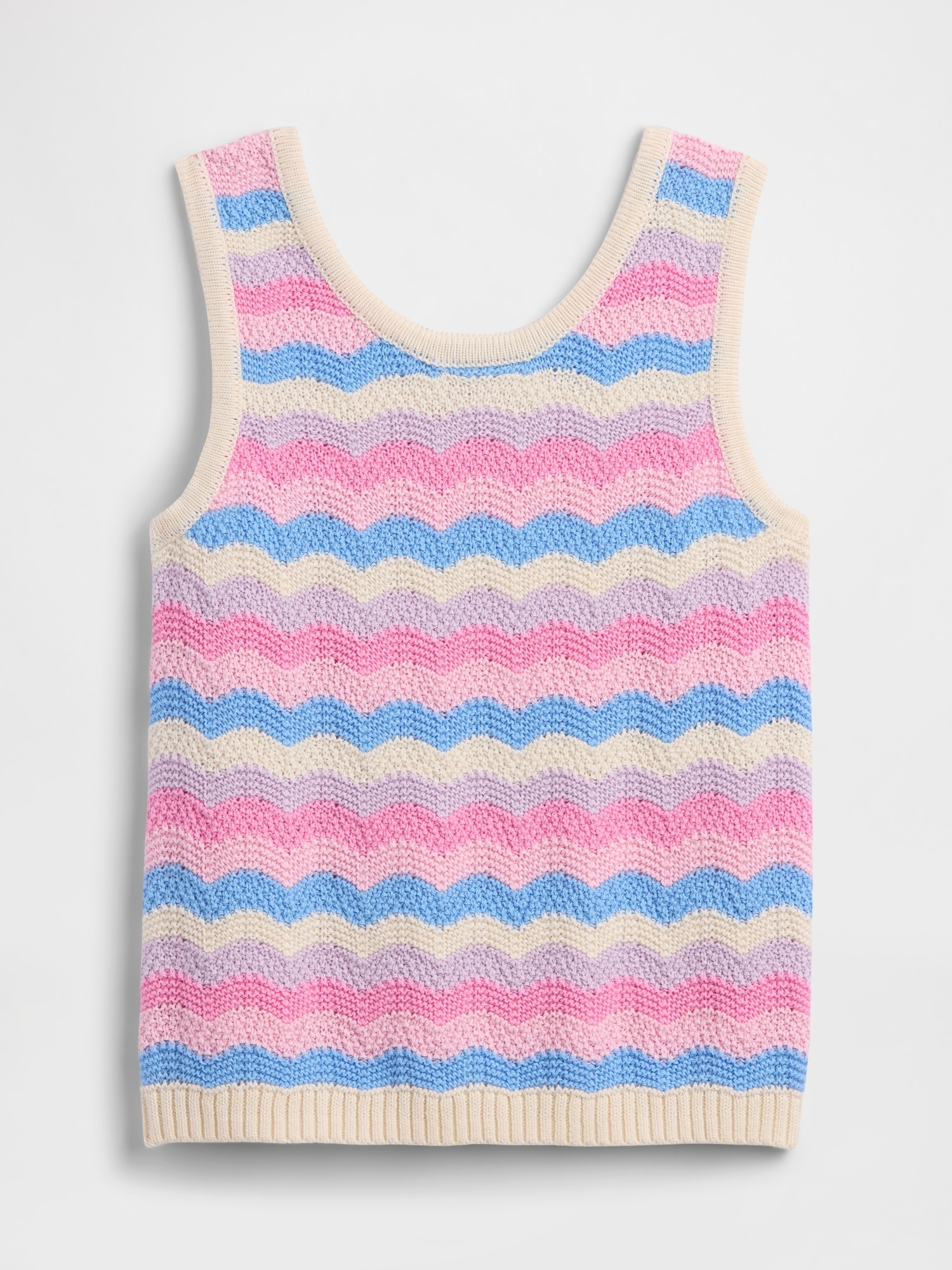 Kids Stripe Crochet Sweater Tank Top