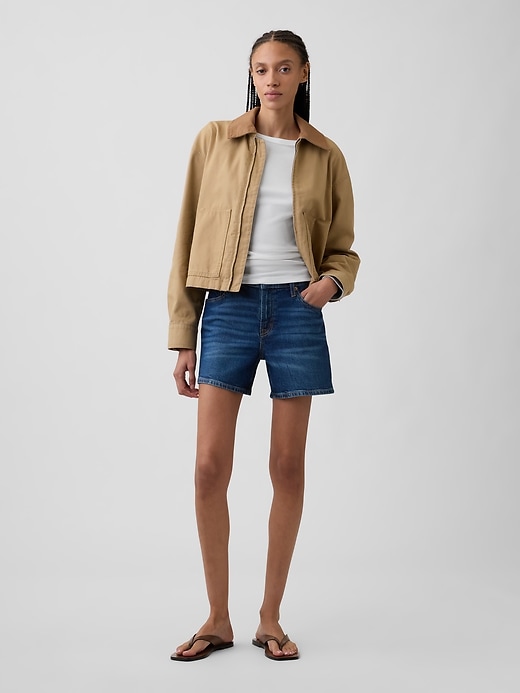 Image number 1 showing, 5" Mid Rise Soft Denim Shorts