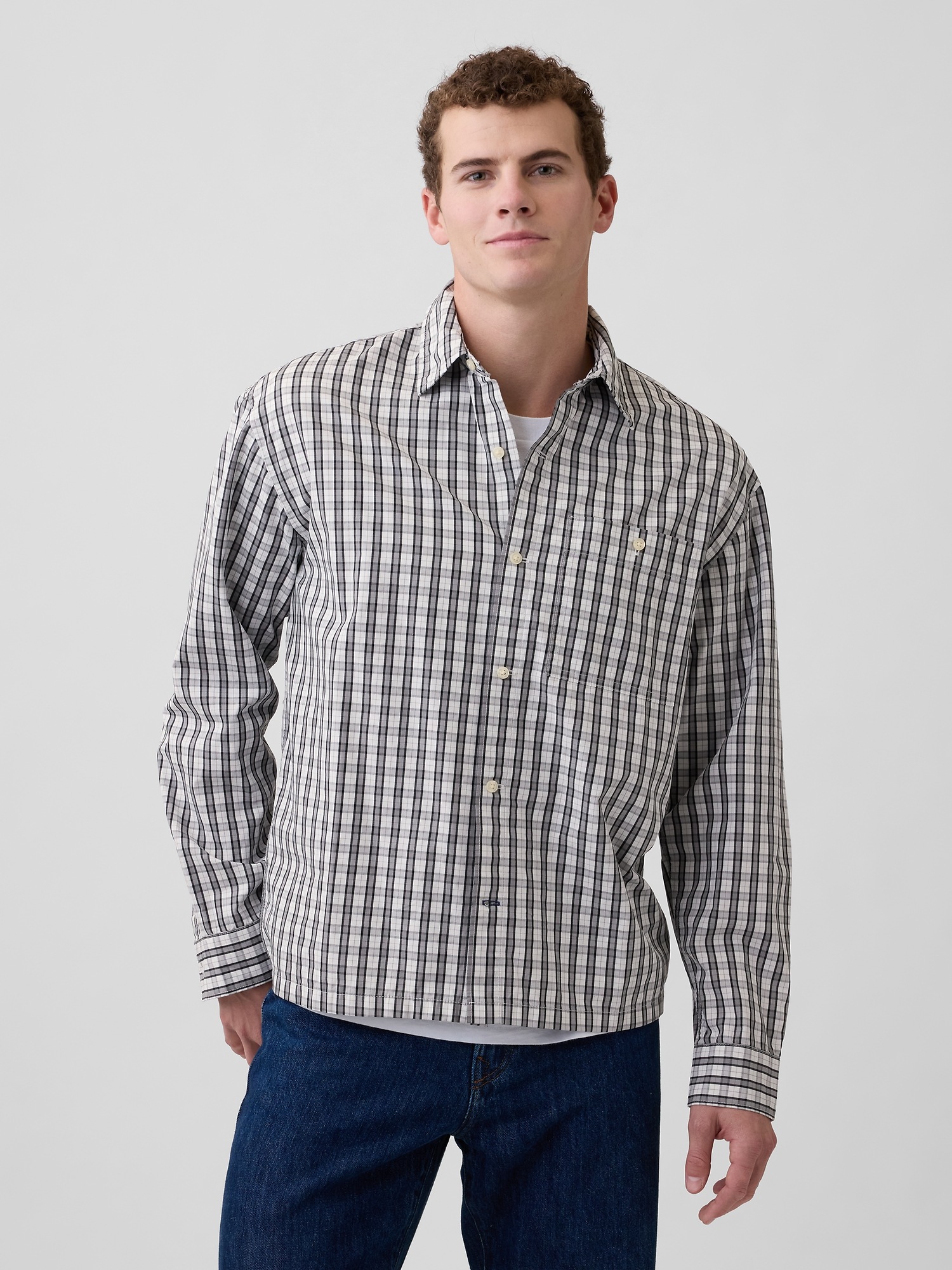 Poplin Shirt in Boxy Fit