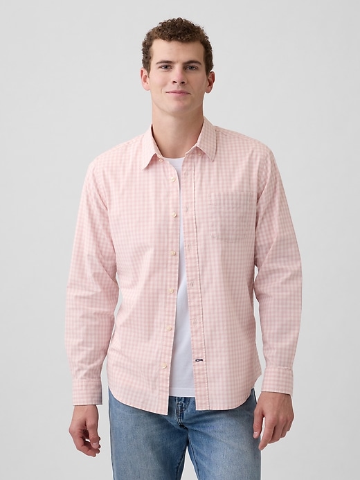 Image number 1 showing, Stretch Poplin Shirt in Standard Fit
