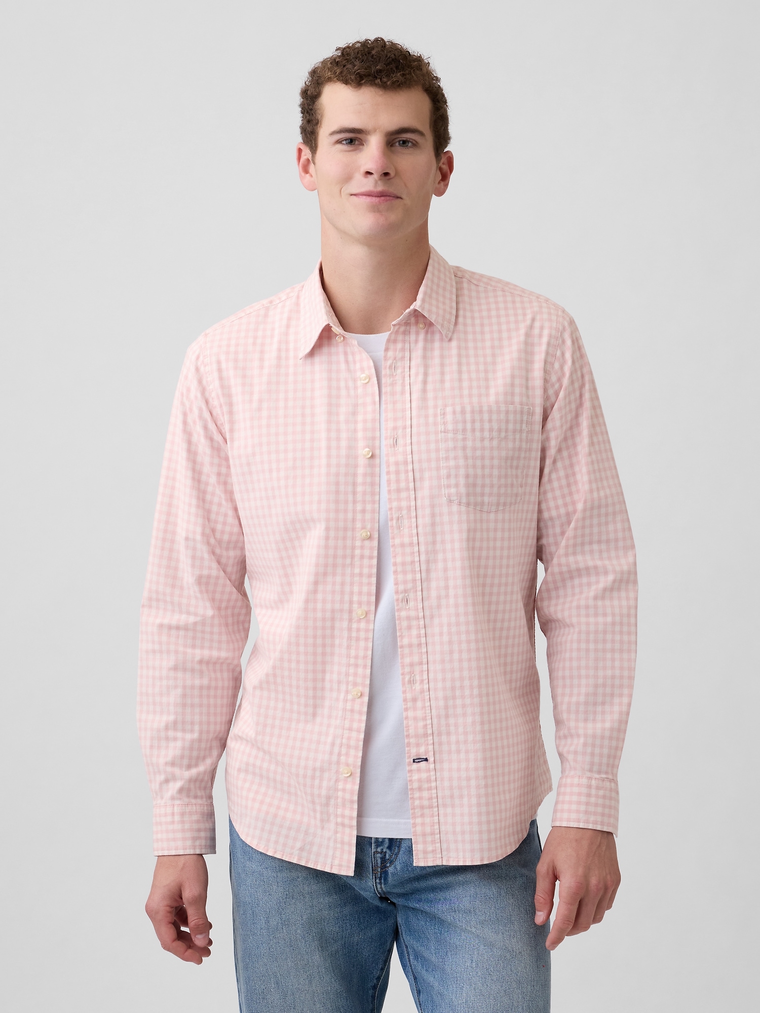 Stretch Poplin Shirt in Standard Fit