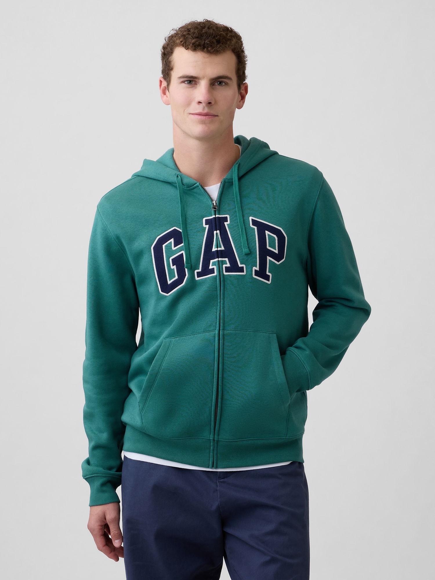 Relaxed Gap Logo Zip Hoodie