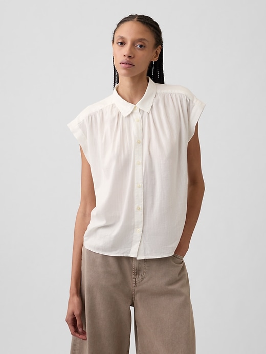 Image number 1 showing, Oversized Voile Shirt