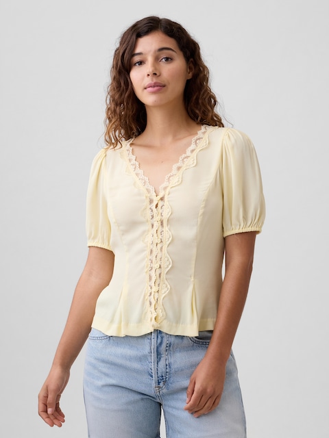 Crepe V-Neck Top
